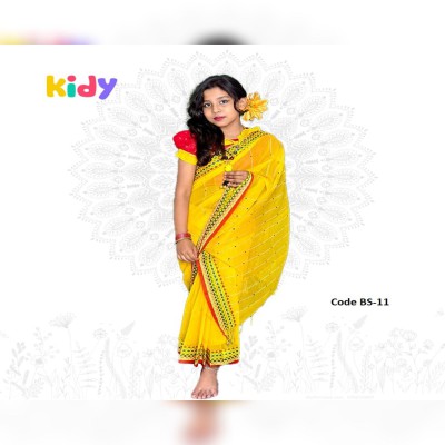 BS-11 বেবি রেডি হাফ সিল্ক শাড়ি