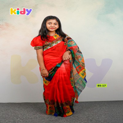 BS-17 বেবি রেডি কাতান শাড়ি