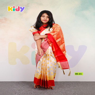 BS-21 বেবি রেডি কাতান শাড়ি