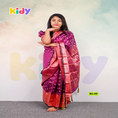 BS-49 বেবি রেডি কাতান শাড়ি