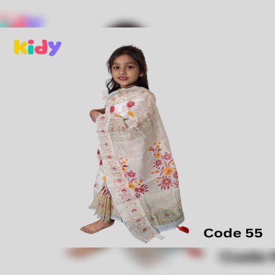 BS-55 বেবি রেডি হাফ সিল্ক প্রিন্ট শাড়ি